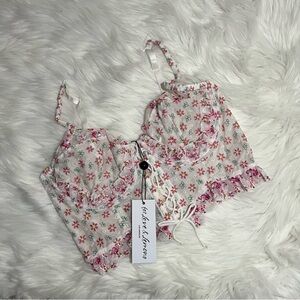 For Love & Lemons x Victorias Secret Blooms Bustier Top SZ 38 B